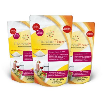 MicrobeFiber Prebiotic Soluble Fiber Reset Gut Microbes Get Gut Healthy 3-Month Supply