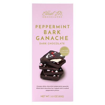 Ethel M Chocolates Holiday Peppermint Bark Dark Chocolate Gourmet Tablet Bar 85g