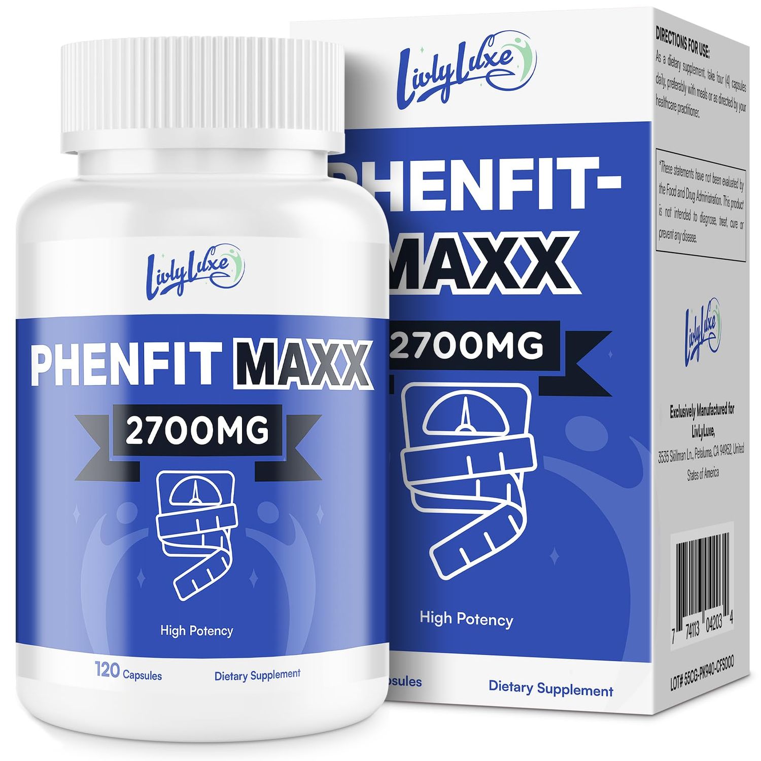 LivLyLuxe PhenFit-Maxx Weight Loss Supplement - Appetite Suppressant and Diet Pills - Metabolism Booster with CLA, L-Carnitine, Weight Loss Supplements for Women and Men