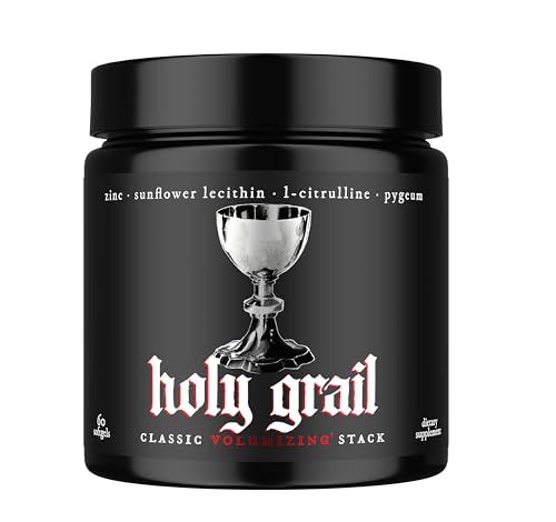 Holy Grail - Classic Semen Volume Booster Stack Softgel Higher Bio-Availability Mens Load Fertility Enhancer Sunflower Lecithin, Pygeum, L-Citrulline, Zinc for Testosterone One Month