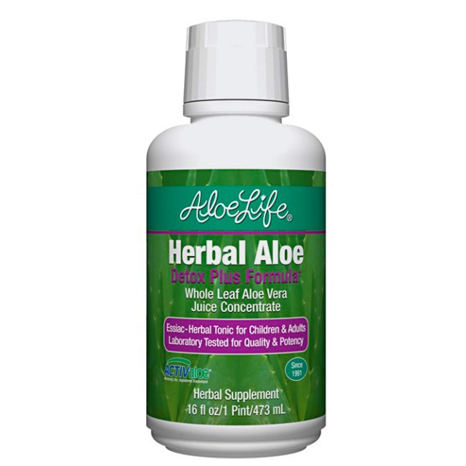 Aloe Life - Detox Plus Formula, Aloe-Based Detox Supplement, Aloe Vera Juice Cleanse, Promotes Healthier Digestion, Concentrated Herbal Tonic, Gut Health Detox for General Wellness Lemon Lime, 16oz.
