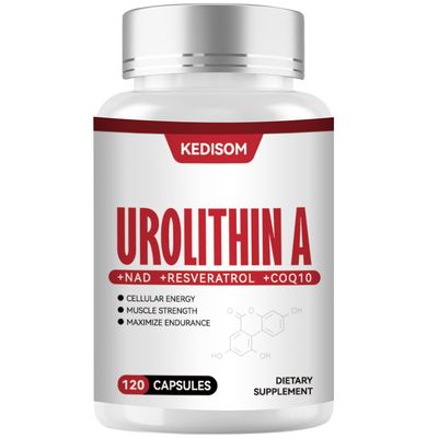 KEDISOM Urolithin A Supplement, 120 Capsules - Liposomal Urolithin A Supplement Complex with NAD, Resveratrol, CoQ10 for Cellular Vitality Energy, and Brain Support