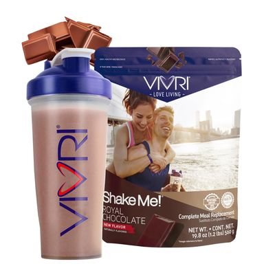 VIVRI ShakeMe! Royal Chocolate Meal Replacement 10 Servings 22g Triple Premium Protein, 45 Nutrients 8 Superfoods Supports Weight Loss, Full-Body Health, Energy GLP-1 Treatments.