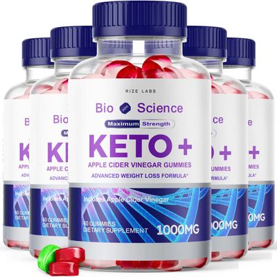 rize labs - Bio Science Keto Plus Gummies for Weight Loss, Extra Strength, Advanced Formula Includes Apple Cider Vinegar Gummies 300 Gummies Pack of 5