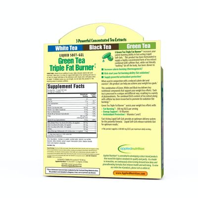 Applied Nutrition Green Tea Triple Fat Burner, 30 Liquid Soft-Gels Pack of 3