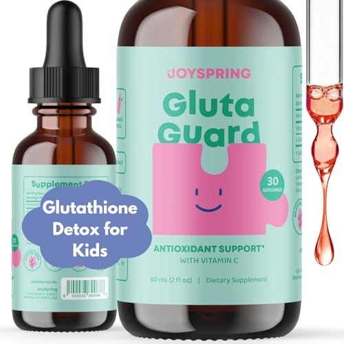 JoySpring Liposomal Glutathione Supplement for Kids Supports Speech and Eye Contact 50 MG Antioxidant L-Glutathione Drops 2 oz Liquid Detox Supplement