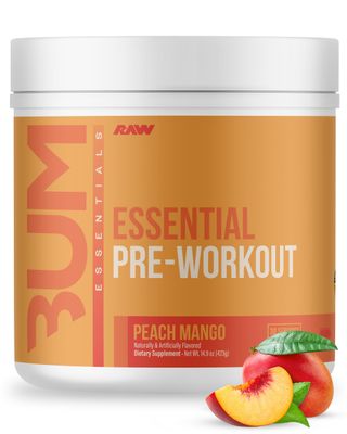 RAW Nutrition - Essential Pre - Chris Bumstead Pre Workout Formula, Sports Nutrition Pre-Workout Powders  Men &amp; Womens Drink, Energy Powder for Working Out (Peach Mango)