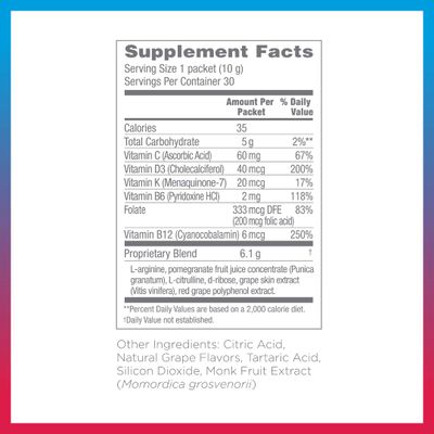 Synergy ProArgi-9 Plus L-Arginine Complexer Dietary Supplement - Grape - 30 Packets