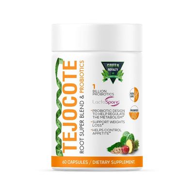 GREEN ROYALTY TEJOCOTE Root Super Blend PROBIOTICS 60Cap Weight Loss Premium Dietary Supplement 1 Billion PROBIOTICS Support Weight Loss Helps Control Appetite - 2 Month Supply