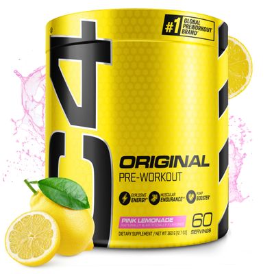 Cellucor C4 Original Pre Workout Powder Pink Lemonade Vitamin C for Immune Support Sugar Free Preworkout Energy for Men Women 150mg Caffeine Beta Alanine Creatine 60 Servings