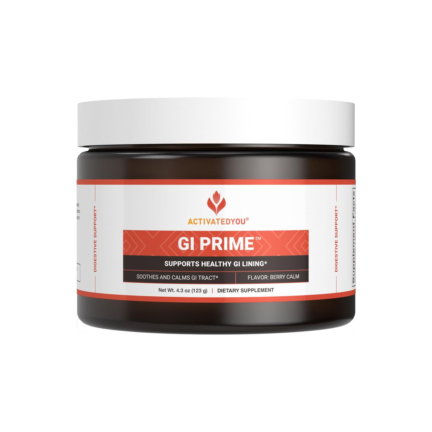 ACTIVATEDYOU GI Prime Digestive Health Drink to Support a Healthy GI Lining, Improve Digestive Comfort and Energy - Berry Calm Flavor 30 Servings