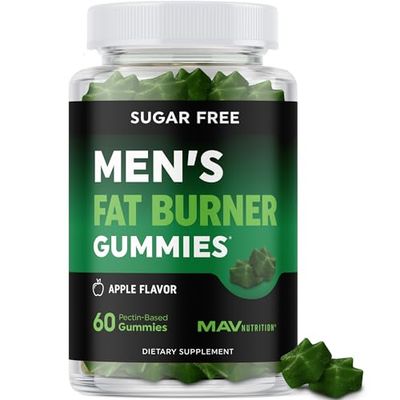 Men s Fat Burner Gummies for Weight Loss Green Tea, Green Coffee Bean, Garcinia Cambogia Ketones Belly Fat Burner for Men Weight Loss Gummies Apple Flavored, Pectin-Based 60 Gummies