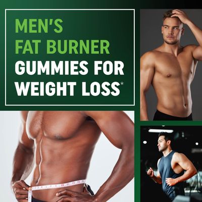 Men s Fat Burner Gummies for Weight Loss Green Tea, Green Coffee Bean, Garcinia Cambogia Ketones Belly Fat Burner for Men Weight Loss Gummies Apple Flavored, Pectin-Based 60 Gummies