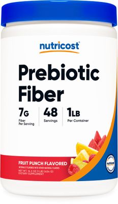 Nutricost Prebiotic Fiber Fruit Punch Flavored 1 Pound - Vegan, Gluten-Free, GMO-Free