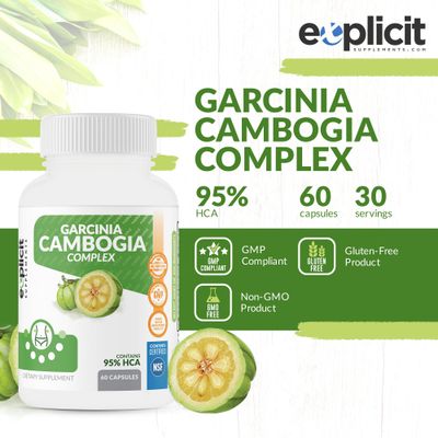 Garcinia Cambogia 95 HCA - Natural, Simple Pure Weight Loss Supplement - Max Strength 1400mg - 1 Month
