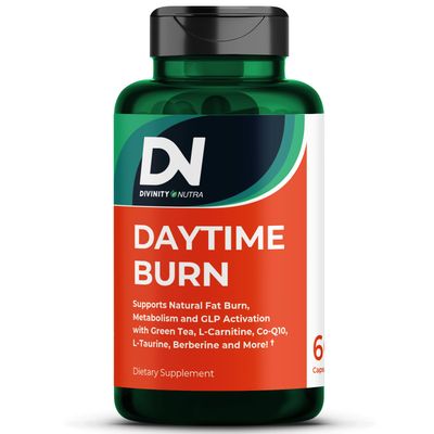 Daytime Fat Burner Supplement for Men Women,with Green Tea Extract, L-Carnitine, Co-Q10, Turmeric, Berberine,Bitter Melon for Metabolism Booster Appetite Support 60 Capsules