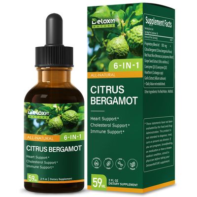 DetoxenNATURE Bergamot Citrus Bergamia Extract Drop- Alcohol-Free, All in 1 Herbal Liquid Drops for Immune Support. 2oz-Original