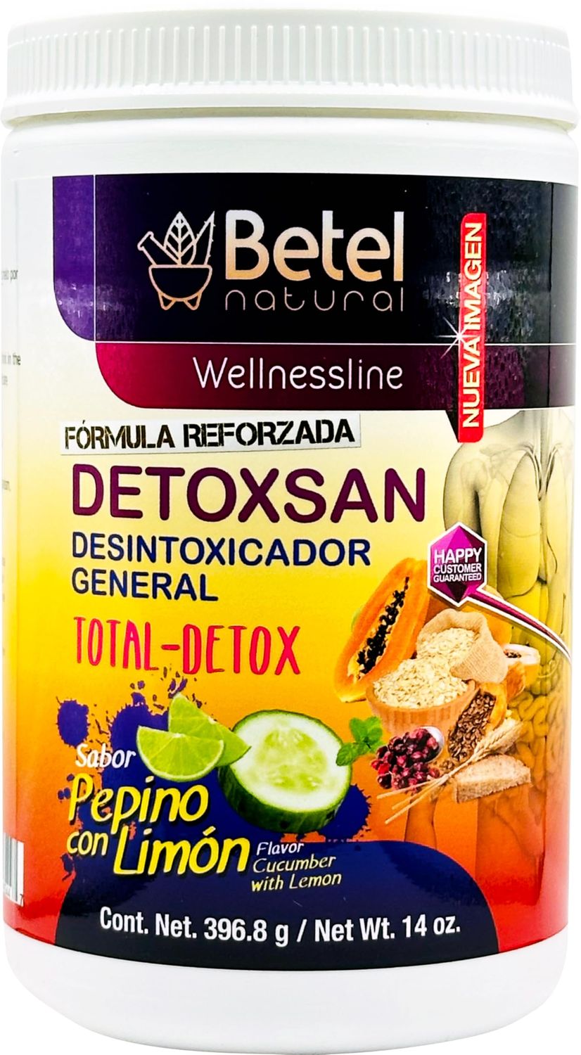 Betel Natural Detoxsan Total Detox Powder - Healthy Easy CleansingDesintoxicacion Natural para Todo 14 Ounce 14 Oz, Pepino con Limon