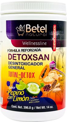 Betel Natural Detoxsan Total Detox Powder - Healthy Easy CleansingDesintoxicacion Natural para Todo 14 Ounce 14 Oz, Pepino con Limon