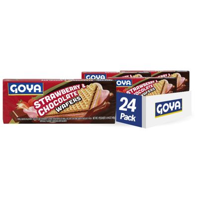 Goya Foods Strawberry &amp; Chocolate Wafers, 4.9 Ounce (Pack of 24)