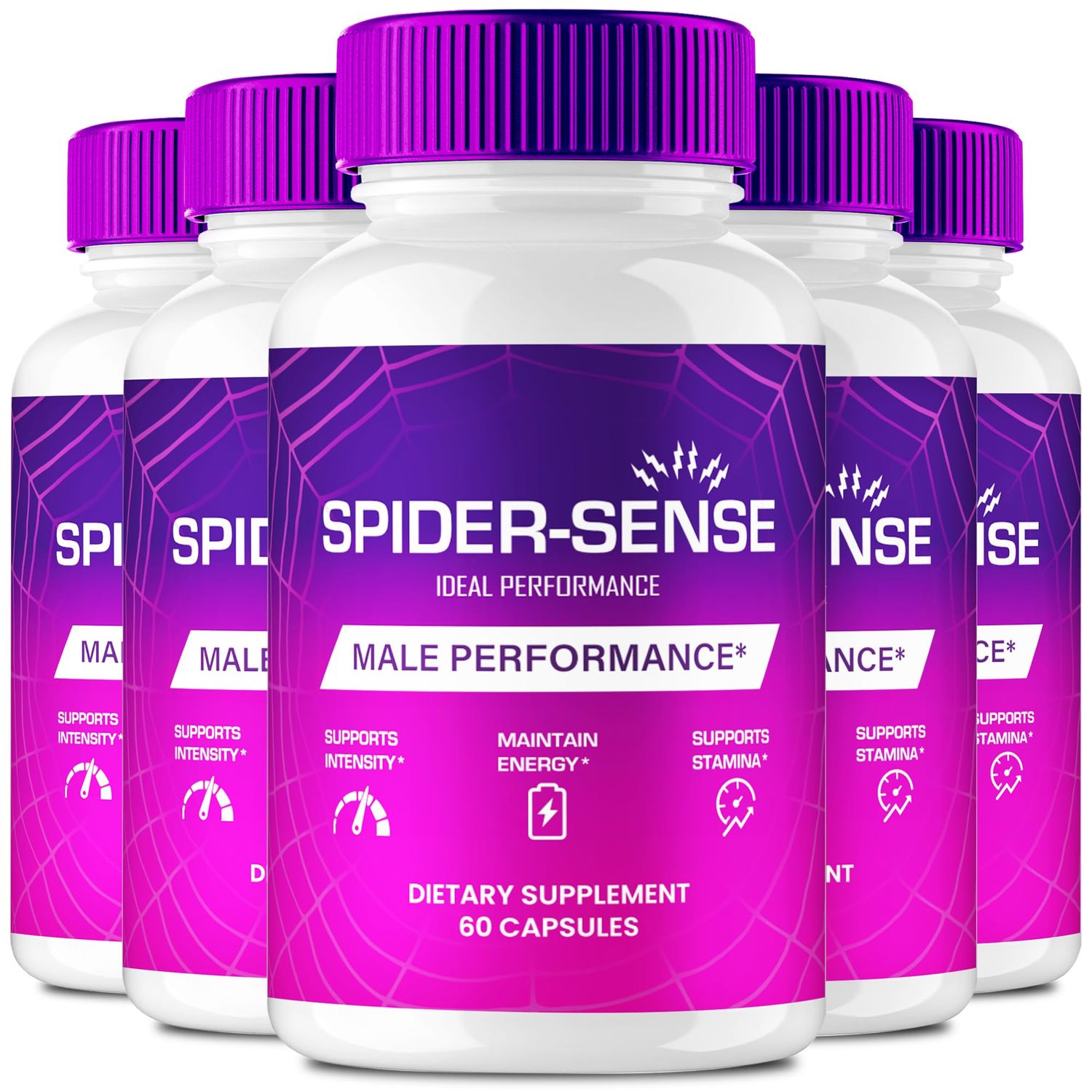 IDEAL PERFORMANCE Spider Sense Pills, Spider Sense Supplement Capsules - Maximum Strength, Spider-Sense Overall Health Wellness, SpiderSense Reviews 5 Pack