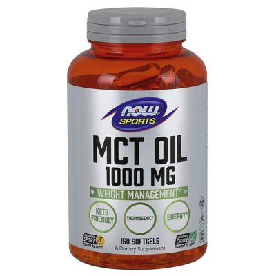 NOW Foods Sports Nutrition, MCT Medium-chain triglycerides Oil 1,000 mg, Weight Management, 150 Softgels