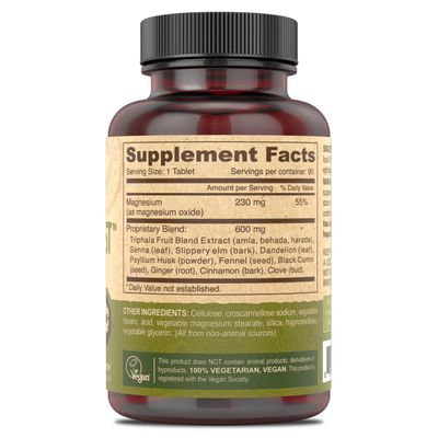 DEVA Vegan Colon Assist - Tablets with Magnesium, Triphala, Psyllium Husk, Senna, Cinnamon and More, 90 Count