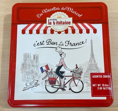 French butter cookies Assorted Butter Cookies Gift Tin,Thin Butter Cookies and Chocolate Butter Cookies - Imported from France -Net WT. 25.6 oz (1.60 lb) (Pack of 1, 1.6, Pound)