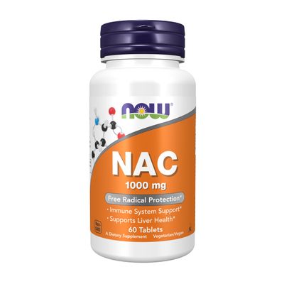 NOW Foods Supplements, NAC N-Acetyl-Cysteine 1,000 mg, Free Radical Protection, 60 Tablets