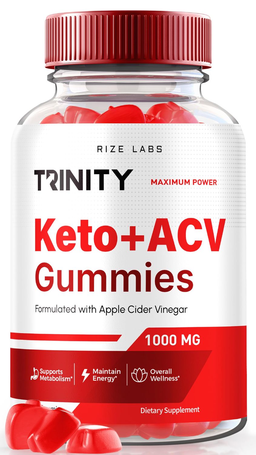 rize labs - Trinity KetoACV Gummies for Advanced Weight Loss, All Natural Apple Cider Vinegar Supplement, 500 mg 60 Gummies