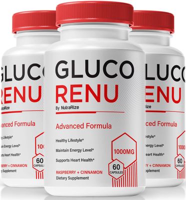 3 Pack Gluco Renu Capsules, Official GlucoRenu Pills, Natural Support For Healthy Levels, Circulation and Balance, Premium Formula Blood Vessel Cleaner, GlucoReNu Glyco Optimizer 180 Capsules
