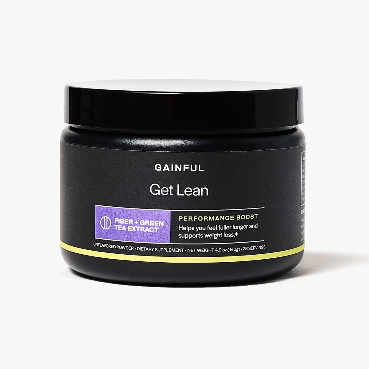 Gainful Get Lean Performance Boost, Green Tea Extract Fiber Supplement, Powder Drink Mix for Gut Health, FiberSMART from Cassava Root, High Fiber Antioxidant Rich Formula, Unflavored, 28 Servings