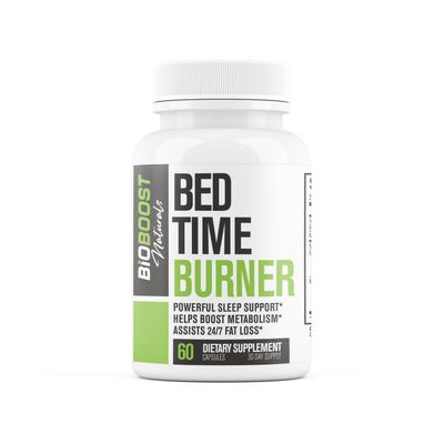 Bed Time Burner Max Strength Night Time Fat Burner Weight Loss Pills for Women Men Appetite Suppressant, Belly Fat Burner, Sleep Aid, Carb Blocker 16 Ingredients for Fast Results - 60 Caps