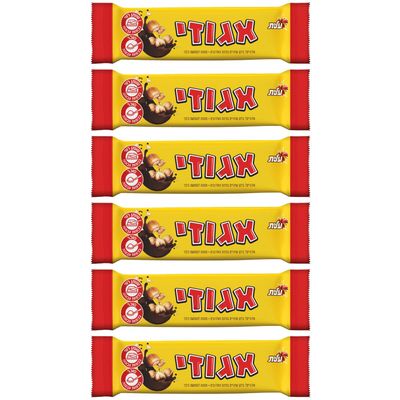 Elite Israeli Chocolate Bar Egozi Nougat Hazelnut Caramel Kosher 1.41 oz Pack of 6