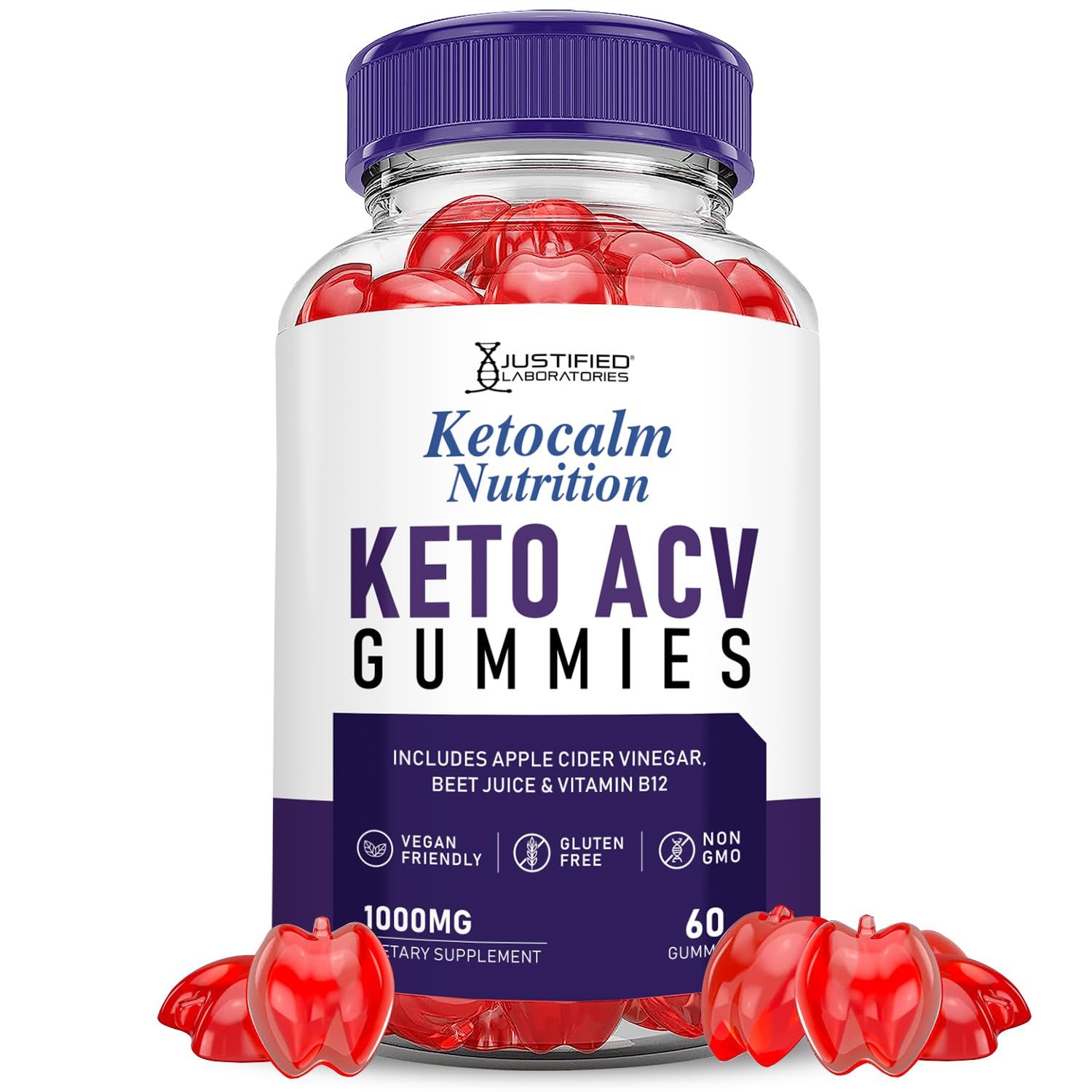 Ketocalm Nutrition Keto ACV Gummies Advanced Formula 1000MG Keto Calm Nutrition Keto Gummies Apple Cider Vinegar Formulated with Pomegranate Beet Juice Powder B12 Vegan Non GMO 60 Gummys