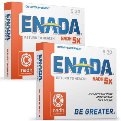 ENADA New 5MG NADH Supplement Reduced NAD More efficient Than NMN Natural Energy Supplement That Support Immunity, DNA Repair, Antioxidant Serves as Energy and Memory Booster 60 Tablets