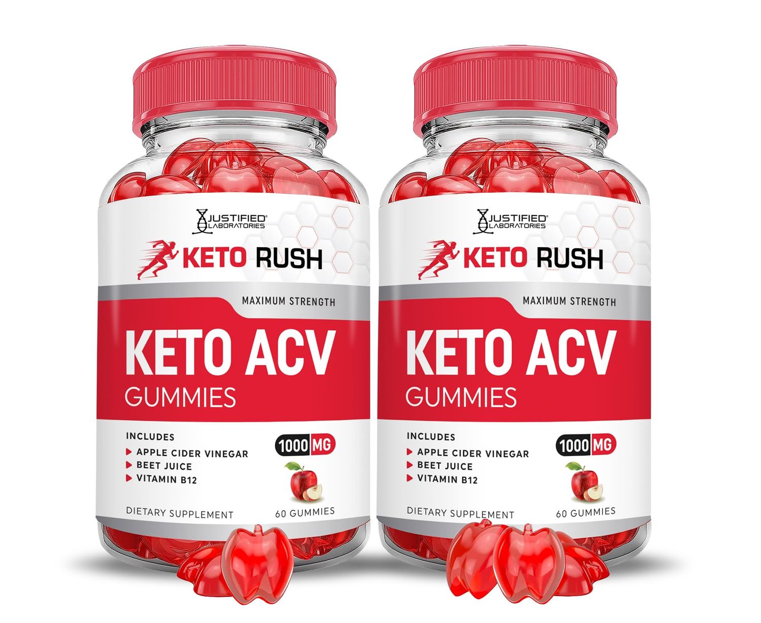 2 Pack Keto Rush Keto ACV Gummies Advanced Formula 1000MG Keto Rush Keto Gummies Apple Cider Vinegar Boost Formulated with Pomegranate Beet Juice Powder B12 Vegan Non GMO 120 Gummys