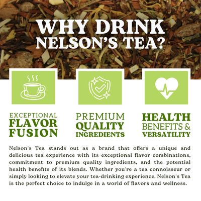 Nelsons Tea Raspberry Chocolate Truffle - Loose Leaf Black Tea with Raspberry Leaf, Chocolate Rooibos, Truffle Essence, Carob Beans, Hibiscus Chocolate Chips, Infused with Natural Flavors - 4 oz.