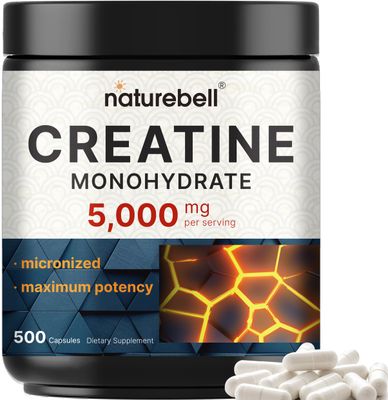 Creatine Monohydrate 5,000mg Per Serving, 500 Capsules Micronized - Unflavored Creatine Pills - Support Pre Workout Healthy Muscle - Easily Absorbed, Easy to Swallow 71 Servings