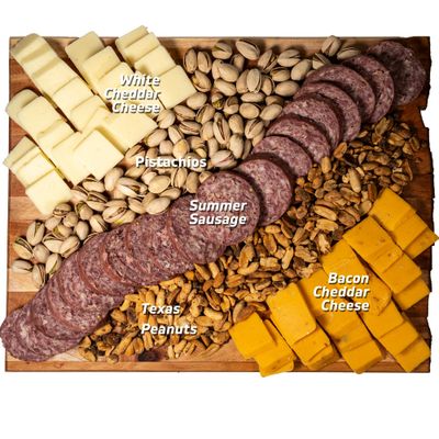 Variety Food Gift Basket for Men - Over 1 12 lbs of Cheese, Sausage, Nuts in Camo Bag, Unique Easter, Birthday Gift for Men, Care Package, Charcuterie Meat and Cheese Gift Basket, Snack