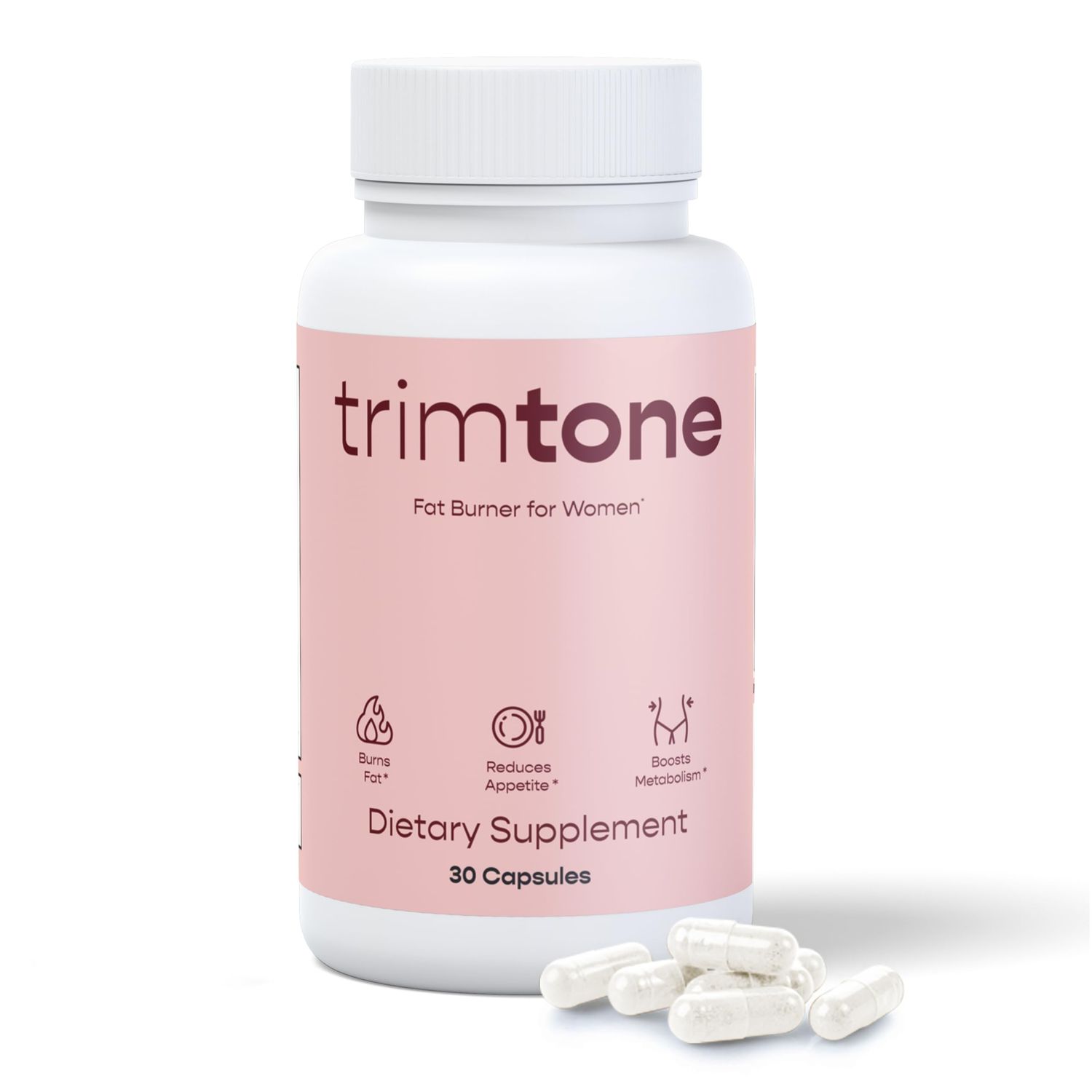 TRIMTONE Weight Loss Pills Women Mood Boosting Formula, Appetite Suppressant Detox Cleanse Fat Burners for Women, Diet Pills That Work Fast for Women, Optimal for Belly Fat - 30 Capsules 1 Per Day