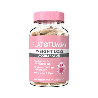 Flat Tummy Weight Loss Accelerator - Clinically Proven Fat Burner Appetite Suppressant for Women, Post GLP-1 Supplement - Achieve a Slimmer Waist HIPS - 60 Capsules