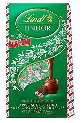 Limited Edition LINDOR Peppermint Cookie Milk Chocolate 6 Oz. Pack of 1