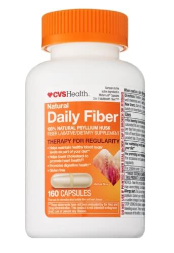 CVS Health Natural Daily Fiber Capsules 160 Capsules