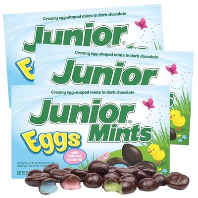 Limited Edition Easter Junior Mint Eggs, Festive Egg Filler and Basket Stuffer Candy, 3.5 Ounces Pack of 3