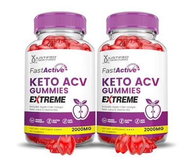 2 Pack Fast Active Keto ACV Gummies Extreme 2000MG Fastactive Keto Gummies Apple Cider Vinegar Formulated with Pomegranate Beet Juice Powder B12 Vegan Non GMO 120 Gummys