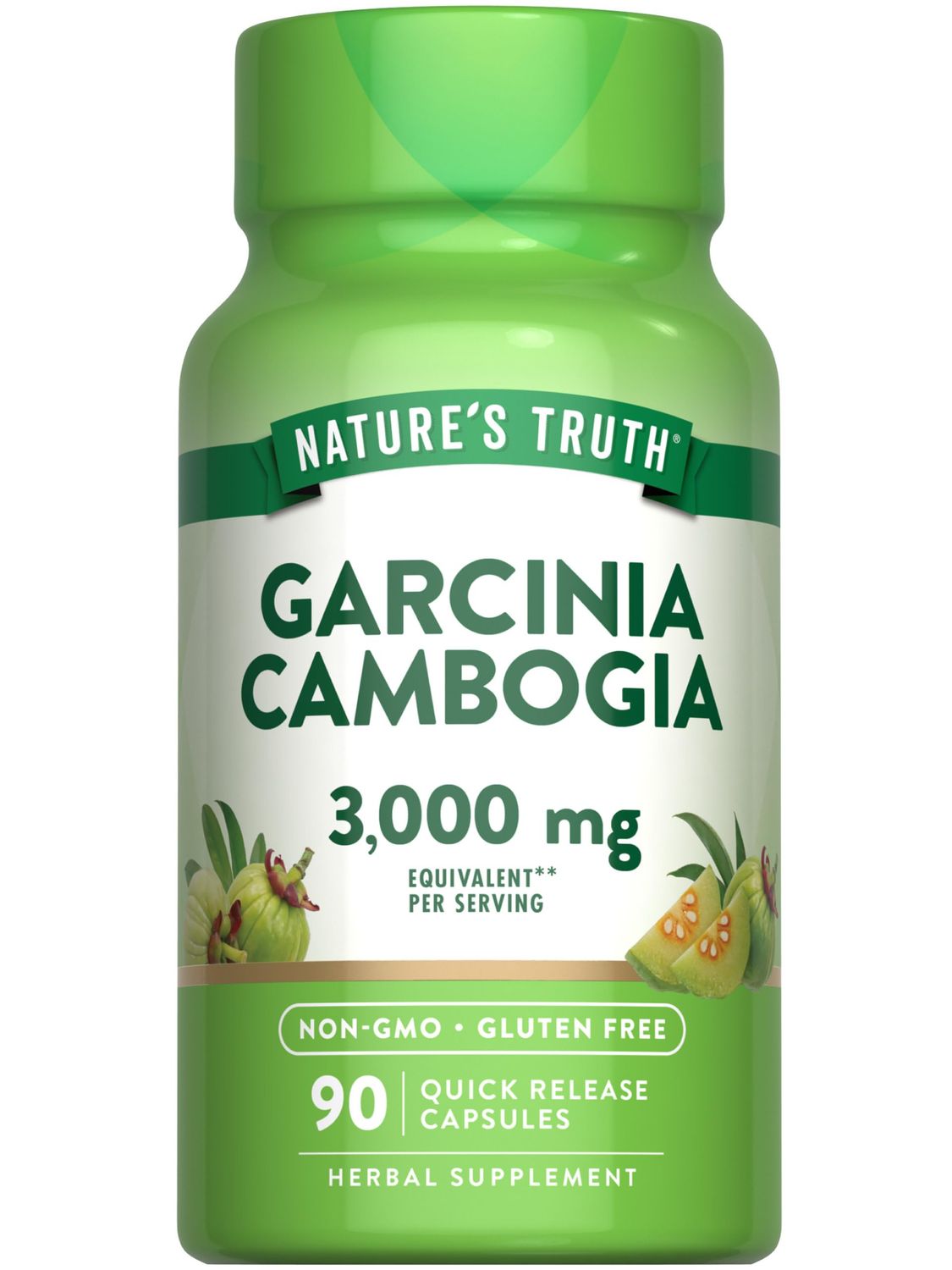 Natures Truth Garcinia Cambogia 3,000mg 90 Pills Plus Chromium Picolinate Non-GMO and Gluten Free Supplement