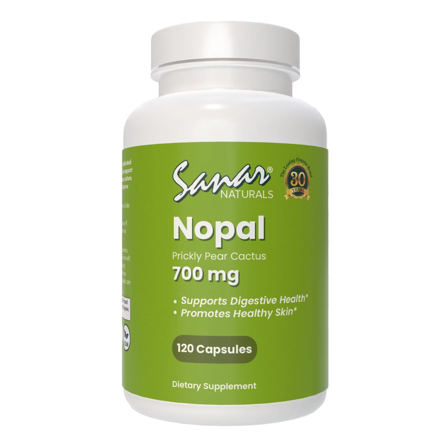 Sanar Naturals Nopal Capsules - Prickly Pear Cactus, GLP-1 Support Fiber Supplement for Digestive Gut Health - Sugar Free, Gluten Free,120 Pills