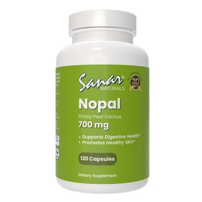 Sanar Naturals Nopal Capsules - Prickly Pear Cactus, GLP-1 Support Fiber Supplement for Digestive Gut Health - Sugar Free, Gluten Free,120 Pills