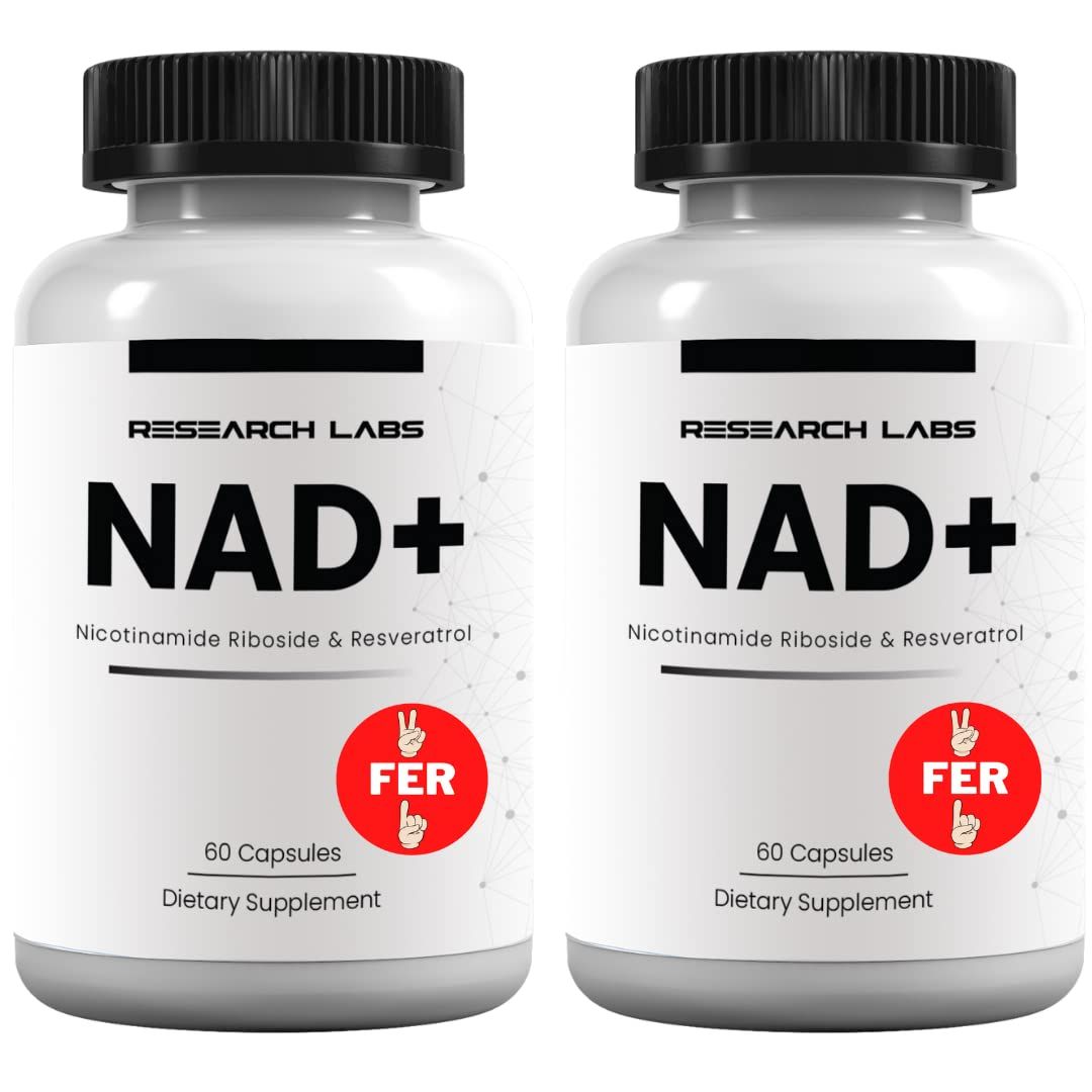 Research Labs NAD Supplement 2 for 1 Ad. Proprietary Formula wPatent Pending RiboYOUNG . NRF2 Activator, Nicotinamide Riboside, Quercetin, Resveratrol, Betaine. True NAD Supplement Anti Aging